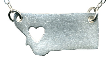 Heart Montana - Silver PMC State Necklace by Dani'z Designz