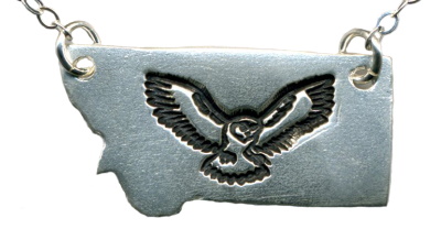 Owl - Silver PMC (Montana) State Necklace by Dani'z Designz