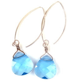 Aquamarine Briolette Earrings - Crystal Jewelry by Dani'z Designz Montana