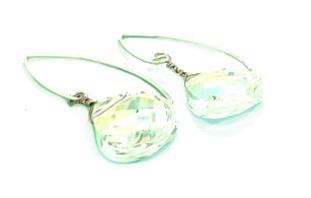 Clear Briolette Earrings - Crystal Jewelry by Dani'z Designz Montana