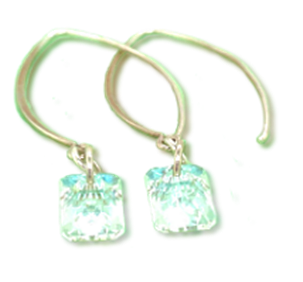 Clear Rectangle Earrings - Swarovski Crystal Jewelry by Dani'z Designz 