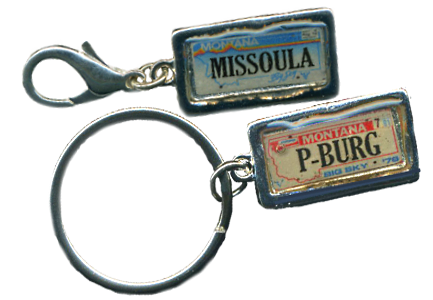 Silver License Plate Jewelry - Montana with choice of color & clasp