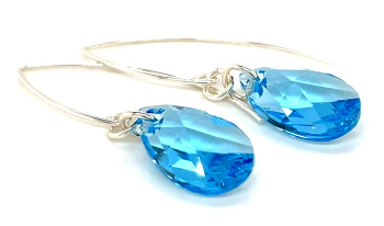 Aquamarine Teardrop Earrings - Crystal Jewelry by Dani'z Designz Montana