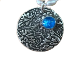 Vineyard Time Pendant Silver with Blue Cubic Zirconium Cabochon Jewel